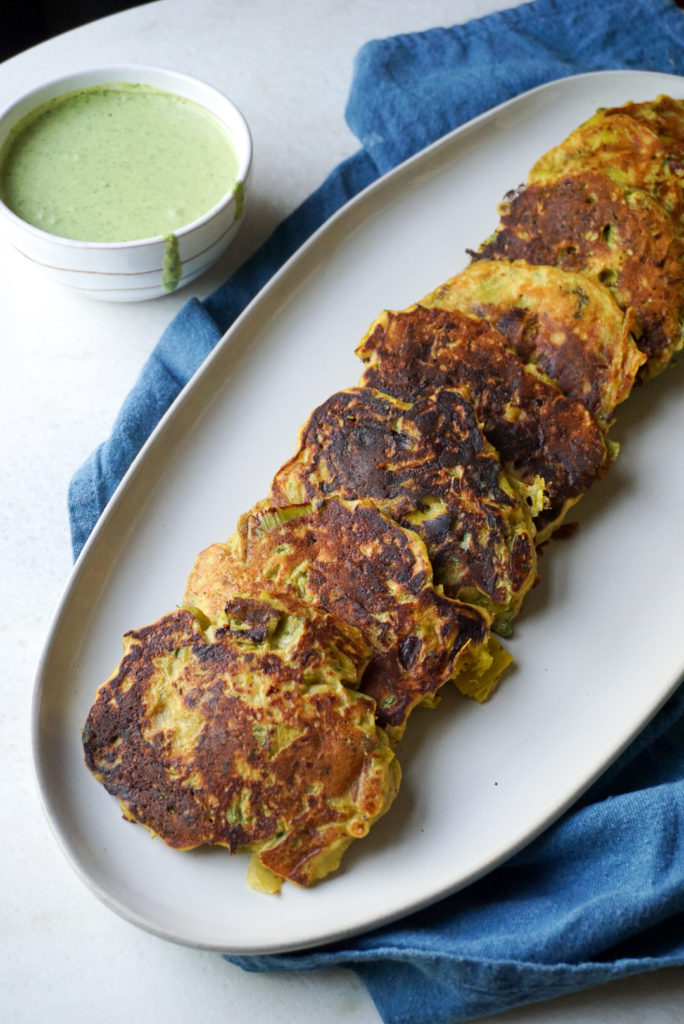 Leek Fritters with Herbed Yogurt Dollop from Ottolenghi's Plenty