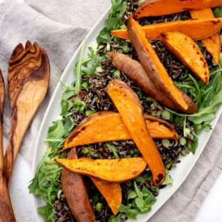 Yam and wild rice salad with lime-chili vinaigrette recipe