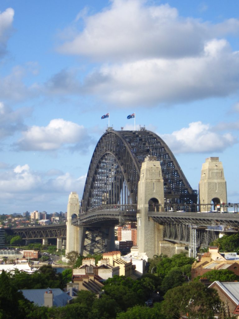 Sydney Harbour Bridge as seen from Observatory Hill picnic spot