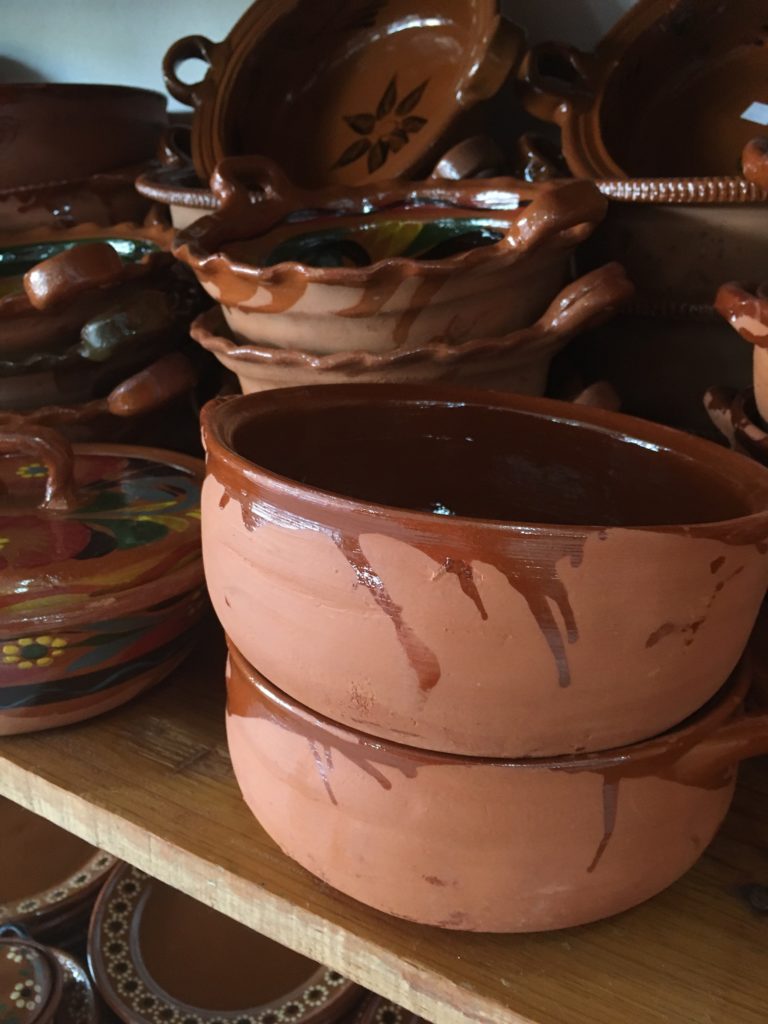 Terra cotta pottery shopping outside of Tulum