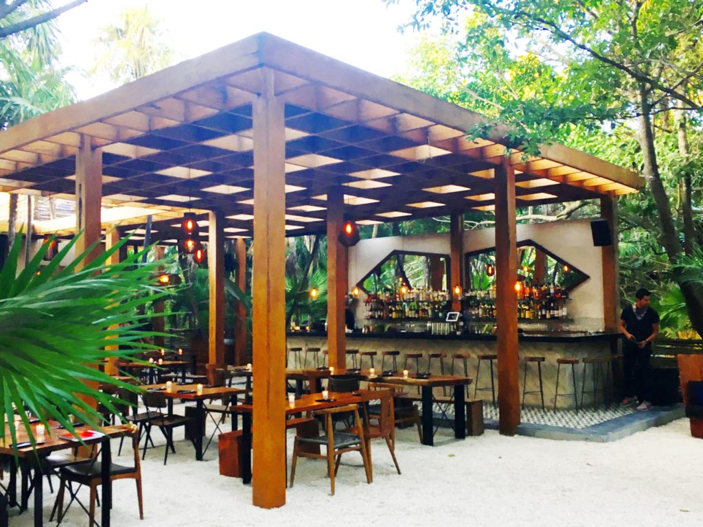 View of outdoor Arca restaurant in Tulum