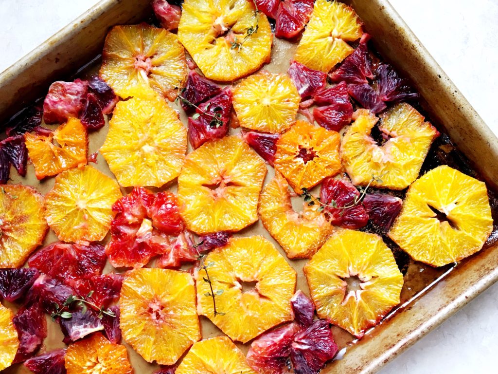 Roasted blood oranges with thyme