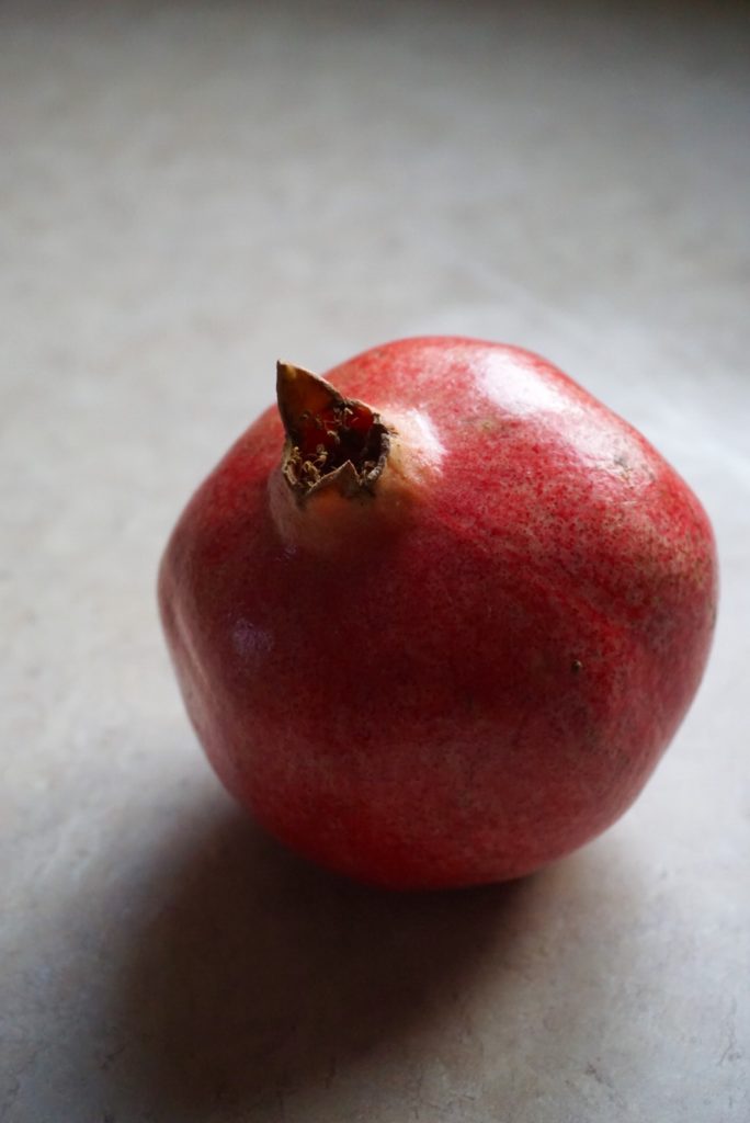 Pomegranate for Brussels sprouts, apple, and pomegranate salad inspired by Smitten Kitchen