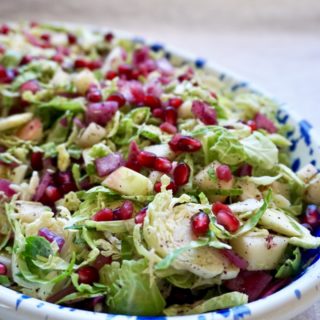 Brussels Sprouts, Apple, and Pomegranate Salad inspired by Smitten Kitchen