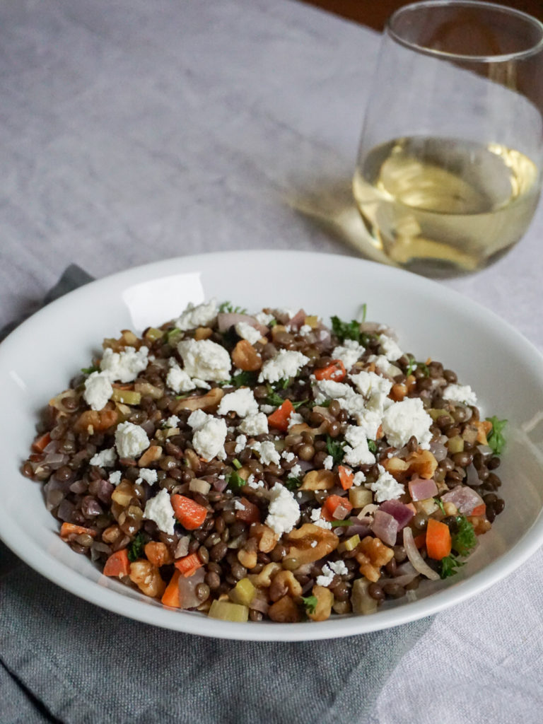 French Lentil Salad with Walnuts and Goat Cheese from David Lebovitz My Paris Kitchen