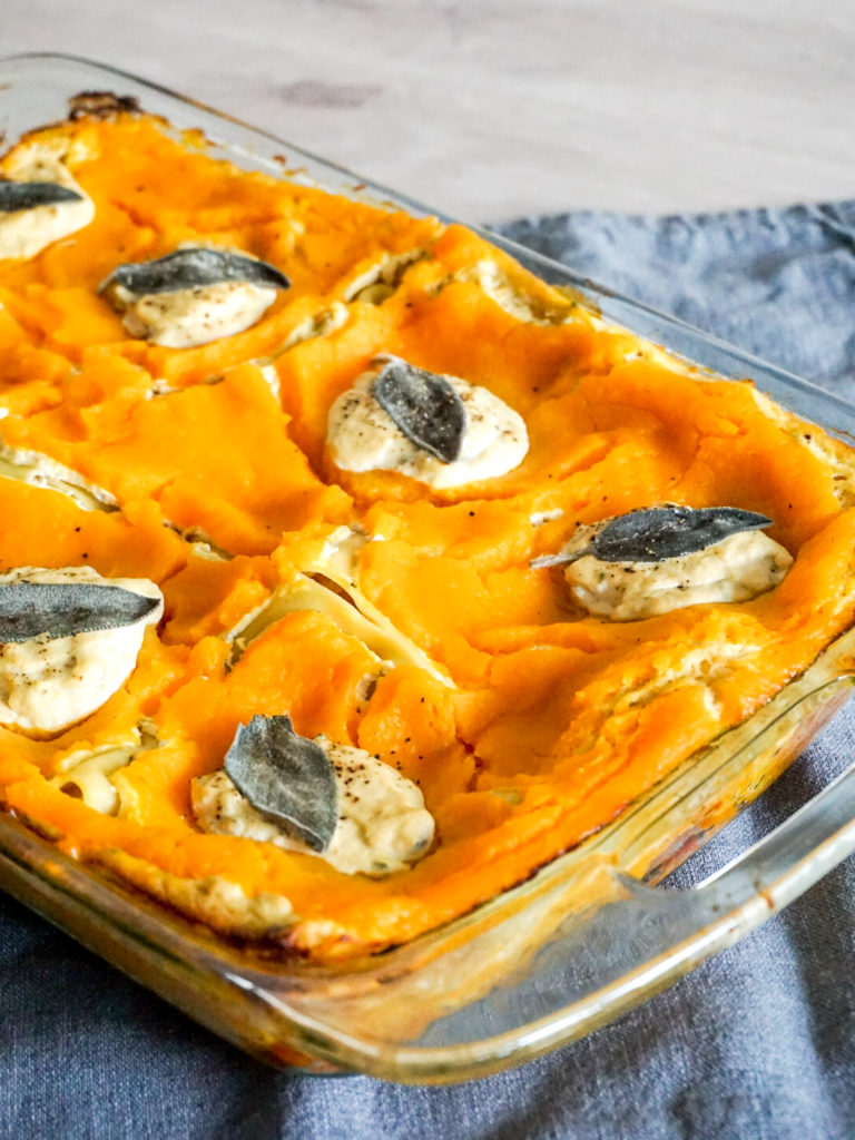 Butternut Squash Lasagna with Sage, Caramelized Onions, and Tofu Ricotta