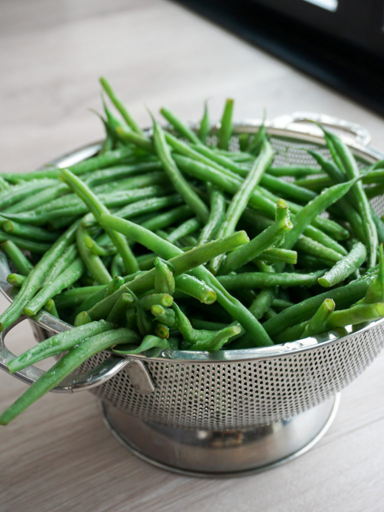 Green beans in colander