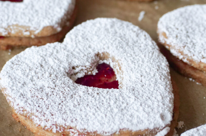 Pecan and Raspberry Linzer Cookies